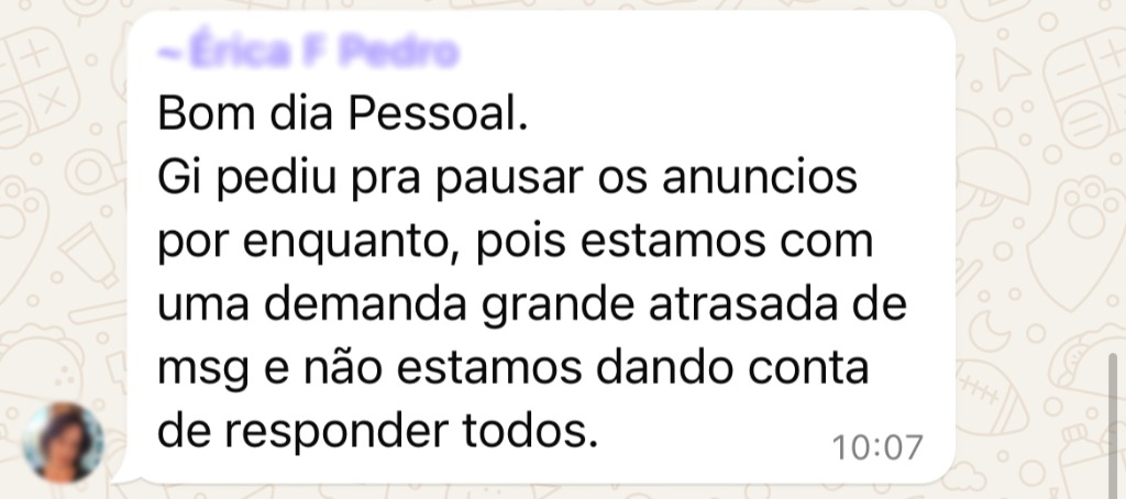 Depoimento Erica